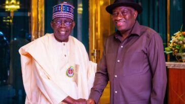 Tinubu meets with jonathan at aso villa⁣