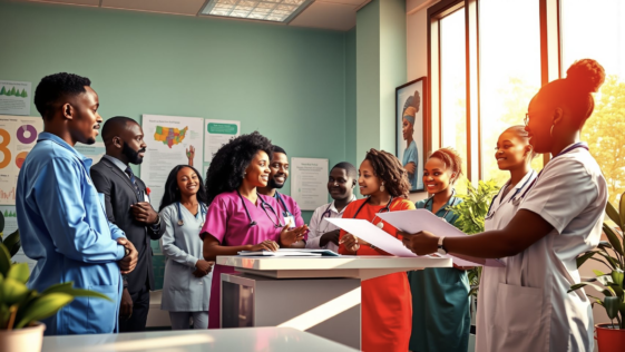 A healthcare worker vaccinating a child in nigeria.