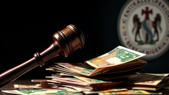 Gavel and naira notes symbolizing the legal challenge to the cbn's atm fee increase.