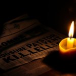 Current Post Image 5 A candle and newspaper headline symbolizing the tragic killing of a pastor in gombe.