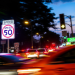 Current Post Image 5 Lagos street scene with speed limit signs, highlighting new road safety measures.