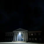 Current Post Image 60 2 Rivers state government house at night, signifying political tension.