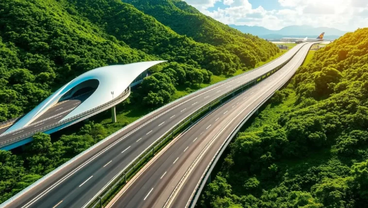 Image of new roads and airport in Ekiti State, Nigeria.