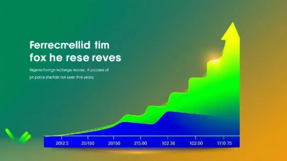 Graph showing nigeria's fx reserves at a three-year high.