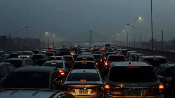 Current Post Image 96 Long traffic jam in lagos due to independence bridge closure.