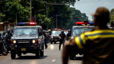 Police and protesters in Anambra during Biafra Day.