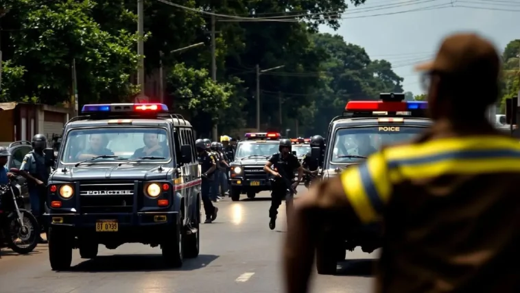 Police and protesters in Anambra during Biafra Day.