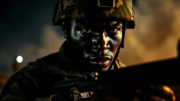 Nigerian soldiers in combat.