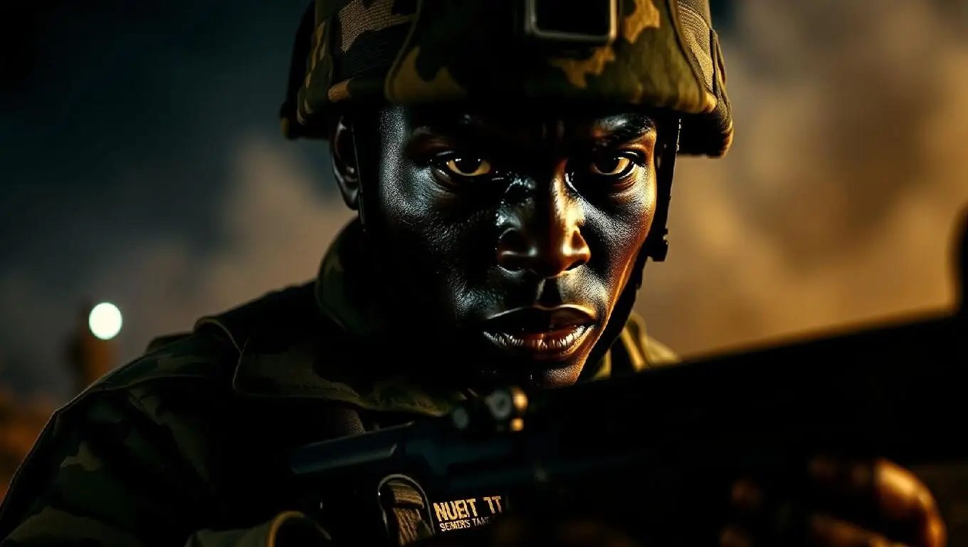 Nigerian soldiers in combat.