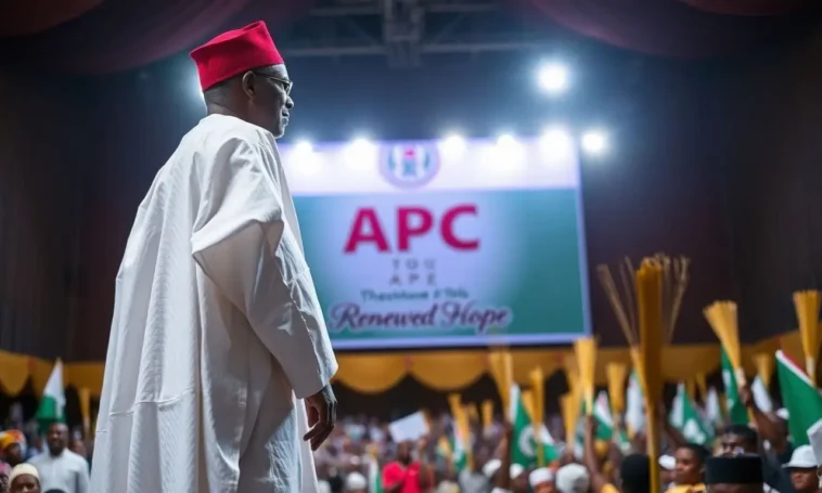 Governor abba kabir yusuf at his apc formal registration event in kano.