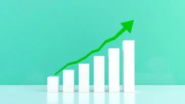 A professional financial chart showing an upward growth trend for nigeria's economy in 2026.