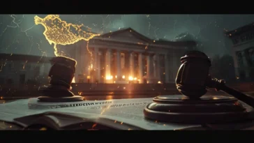 A gavel and legal papers representing the serap lawsuit against the ministry of power.