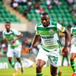 Kwara united football players on the pitch during an npfl league game.