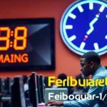 Students registering for jamb utme at a computer center with a countdown clock.