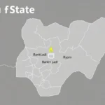 Map of plateau state highlighting local government areas including barkin ladi.