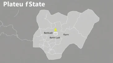 Map of Plateau State highlighting local government areas including Barkin Ladi.