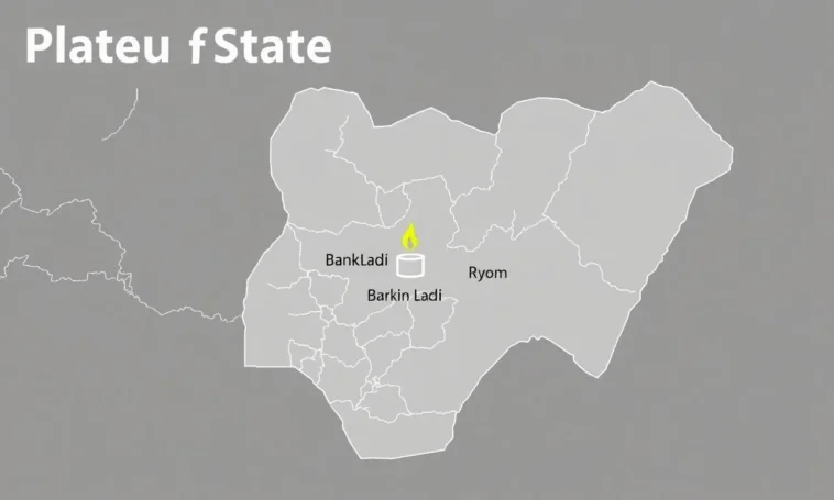 Map of plateau state highlighting local government areas including barkin ladi.