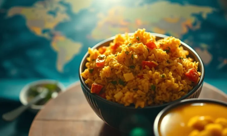 A delicious bowl of jollof rice and egusi soup representing nigeria's global food ranking.