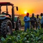 A vast nigerian farmland with modern agricultural tools symbolizing the 2026 sector outlook.