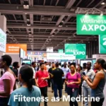 People engaging in wellness activities and health screenings at a professional indoor event in lagos.