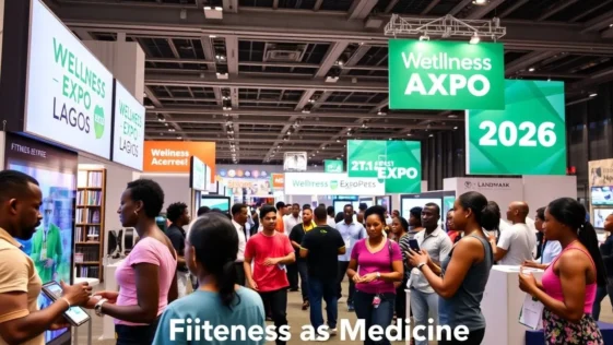 People engaging in wellness activities and health screenings at a professional indoor event in lagos.