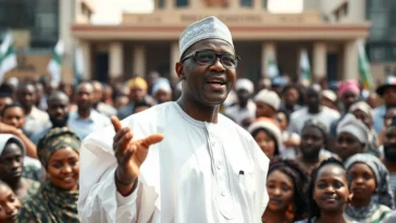 Dr. Moses paul speaking at an adc political rally in abuja.
