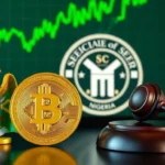 A golden bitcoin coin and a legal gavel representing nigeria's 2026 crypto regulations.