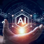 Conceptual digital representation of an ai brain and neural network connectivity.