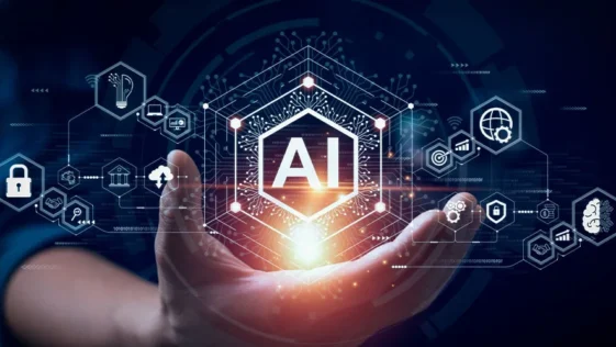 Conceptual digital representation of an ai brain and neural network connectivity.