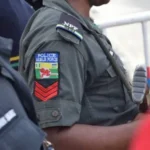 A nigerian police officer in uniform representing security forces in zamfara.