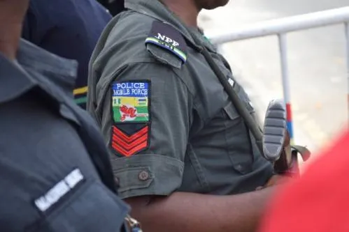 A nigerian police officer in uniform representing security forces in zamfara.