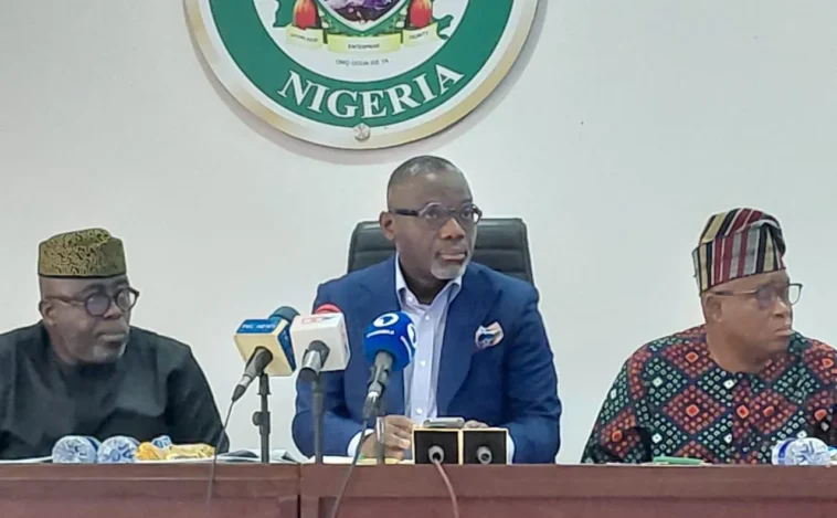 Governor dapo abiodun holding the ogun state 2026 appropriation bill.