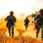Nigerian soldiers and military vehicles patrolling the Kwara savannah during Operation Savannah Shield.